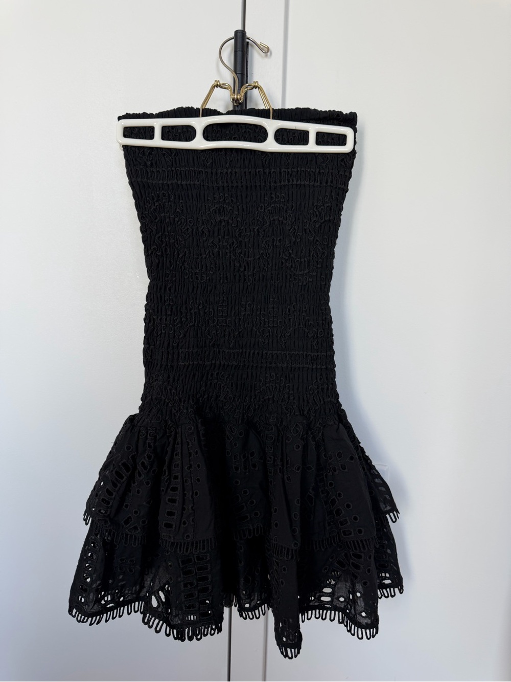 Strapless Black Ruffle Mini Dress - Picture 5 of 5